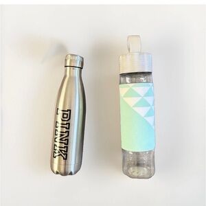 Ello Glass Este water bottle tumbler fabric sleeve & VSpink stainless steel cup